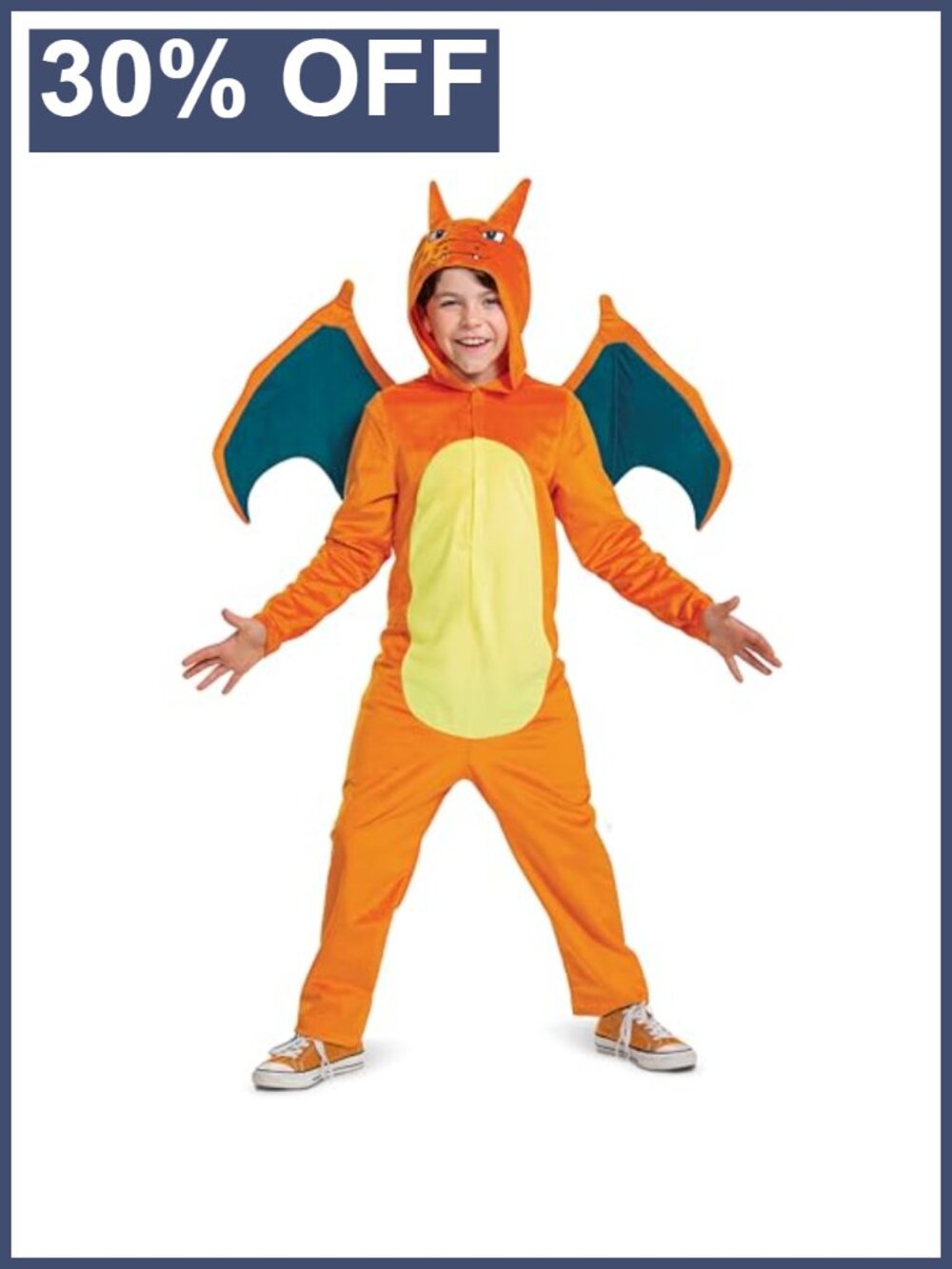 Official Pokemon Charizard Kids Costume Hooded Jumpsuit Small
